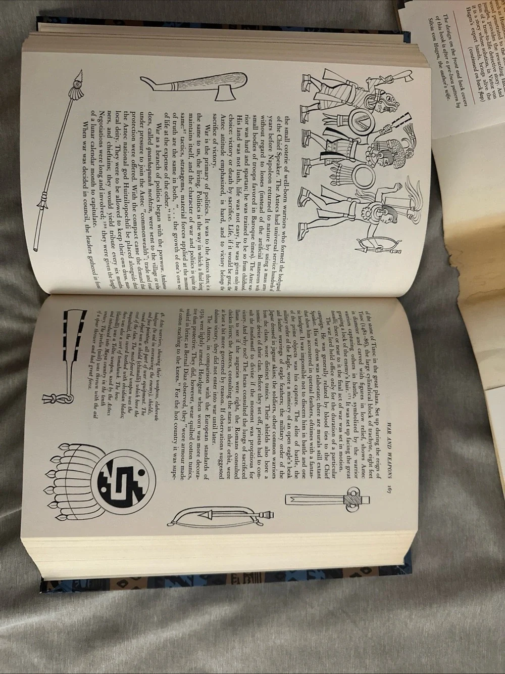 Vintage 1961 The Ancient Sun Kingdoms of the Americas Victor von Hagen HCDJ 1pr